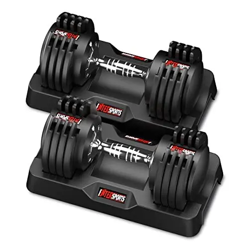 Produktbild: EnterSports 12kgx2 Verstellbare Hanteln Einstellbare Platzsparende Hantel, Hanteln Verstellbar mit rutschfestem Griff 5 Gewichtsstufen-2-12kg, Gut für Zuhause, Büro, Fitnessstudio, Körpertraining