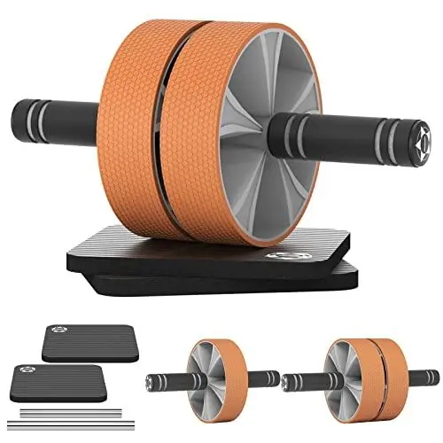 Produktbild: EnterSports Bauchroller Bauchmuskeltrainer für Zwei Trainingsmöglichkeiten Bauchmuskel Roller Abs Roller Doppelrollen Set mit Dual Fitness Krafttraining, Bauchmuskel Roller, Gut für Heimtraining