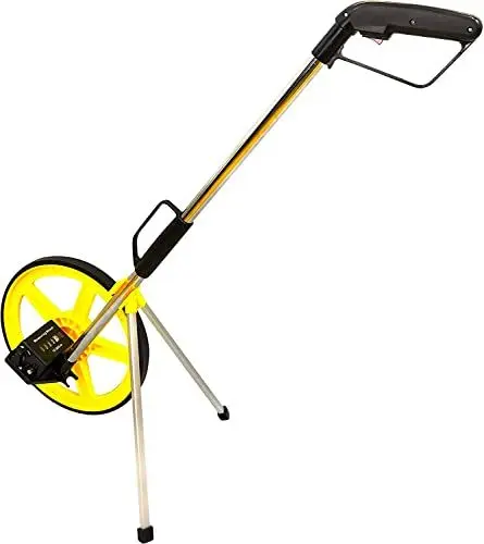 Produktbild: ProMeasuring Entfernungsmessrad 0-9999m – Präzises Klappbares Messrad mit Beleuchtetem Zähler, Stabiler Ständer und Tragetasche für Bau und Sport