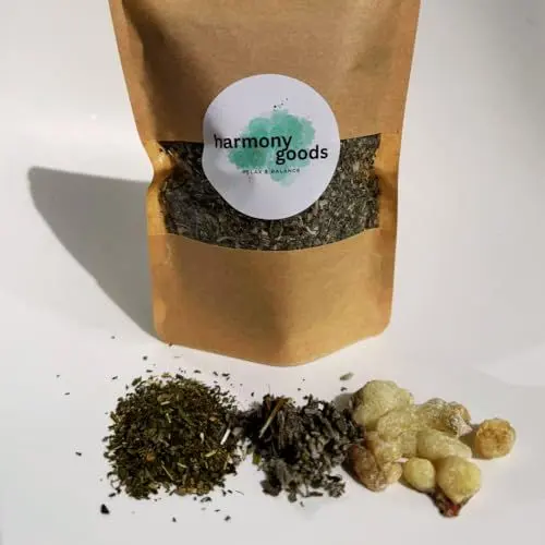 Produktbild: Entspannungs- und Verdauungstee mit Minze, Weihrauch und Salbei - beruhigt den Magen, kann entzündungshemmend und schmerzlindernd wirken & Stress und Angst lindern (lose, 55g)