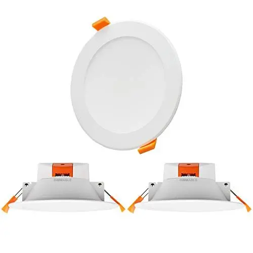 Produktbild: ENUOTEK 12W LED Einbauleuchten Deckenleuchten Einbaustrahler Flach Decke Bad Lampen IP44 Feuchtraum Dimmbar Deckenloch Durchmesser 120MM Warmweiß 3000K und Kaltweiß 6000K 3er Lampen
