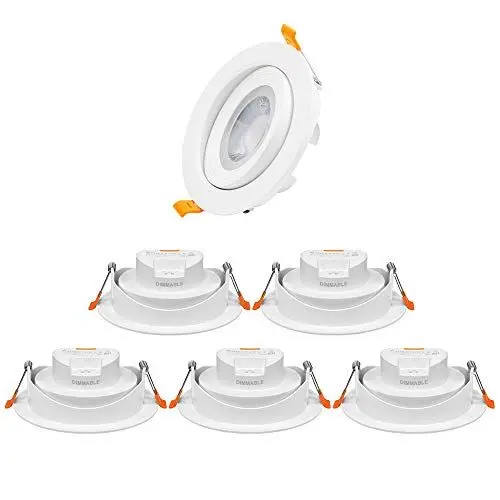 Produktbild: ENUOTEK 4 Zoll 12W LED Einbaustrahler Einbauspots Lampen Schwenkbar Dimmbar für Hohe Schräge Decken Ohne Trafo 230V 3000K 4000K 5000K Abstrahlwinkel 40° 120-130MM Lochmaß 6er Pack
