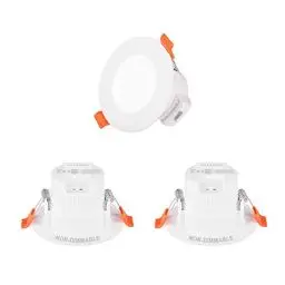 Produktbild: ENUOTEK 5W Kleine LED Einbaustrahler Einbauleuchten Decke Lampen Weiß, IP44 Feuchtraum, Lichtfarbe Einstellbar 3000K 4000K 5000K, Nicht Dimmbar, Lochmaß 65–80 MM, 3er Lampen