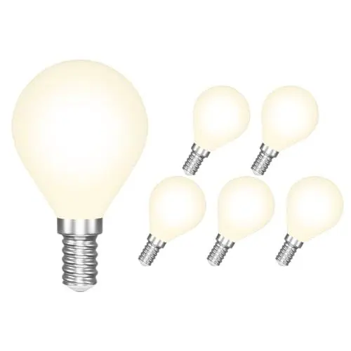 Produktbild: ENUOTEK E14 LED Glühbirne, 4W 540Lm Warmweiß 3000K LED Beleuchtung, G45/P45 Tropfenförmige LED Lampen Ersetzt 40W, 360°Lichtwinkel LED E14 Filament Golf Globe Leuchtmittel Birne, Nicht Dimmbar 6 Stück