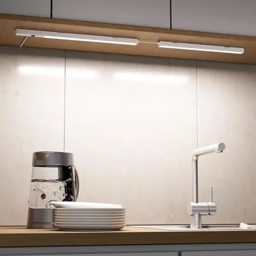 Produktbild: ENUOTEK Unterbauleuchte Küche LED 30cm mit 5 Lichtfarben, Schranklicht mit Bewegungsmelder 5W 400Lm, Schrankbeleuchtung mit Stecker, 2er Lampe