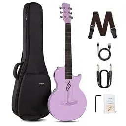 Produktbild: Enya Akustik Elektrische Gitarre Set - Kohlefaser 35 Zoll Nova Go SP1 Guitar für Kinder Erwachsene Anfänger Starter Kit mit Smart AcousticPlus Tonabnehmer Bass Westerngitarre Reise Festival Geschenke