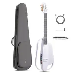 Produktbild: Enya NEXG 2N E-Gitarren Sets - 38 Zoll Weiss Elektro Akustik Gitarre Smart Silent Reisegitarre Westerngitarre Konzertgitarre klassische nylonsaiten für Erwachsene Kinder Anfänger Heim Schul Geschenk