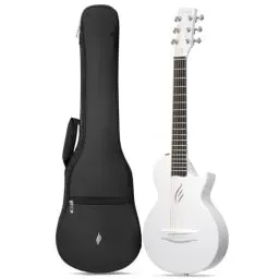 Produktbild: Enya Nova Go Mini Gitarre – Weiß 1/4 Akustik Gitarre Kohlefaser Reise Gitarre für Erwachsene Anfänger Starter Set Kinder Musikalische Aufklärung per Ostern Geburtstag Weihnachten Geschenk