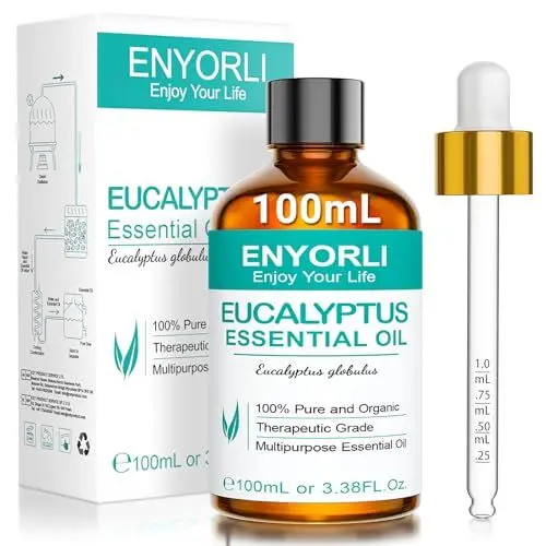 Produktbild: ENYORLI Eukalyptusöl 100mL 100% Reines Ätherisches Öl für Aromatherapie, Hautpflege & Luftreinigung Natürlicher Mückenschutz, Massageöl, DIY & Yoga