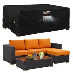 Produktbild: Enzeno Gartenmöbel Abdeckung Wasserdicht, Winterfest Abdeckplane Gartenmöbel, 420D Oxford Schutzhülle Gartentisch, Abdeckung Gartenmöbel Tisch für Gartentisch Sitzgruppe, Rechteckig 200x150x74cm