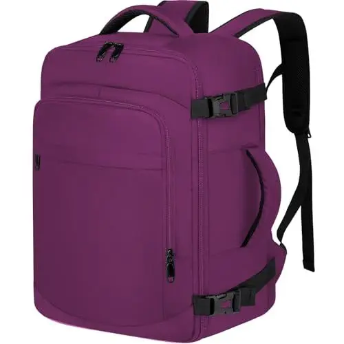 Produktbild: für Ryanair Handgepäck 40x20x25cm Handgepäck Rucksack für Flugzeug 20L Klein Reiserucksack Unter Sitzplatz Tasche für Frauen 14 Zoll Laptop Rucksack Handgepäck Eurowings für Damen,Lila