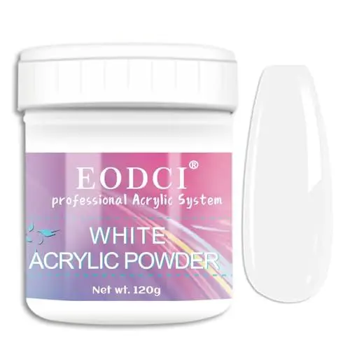 Produktbild: Eodci 120g Acrylpulver, Weiß Acrylnagelpulver Professionelles Acryl Pulver, Salon Qualität Acryl Nagelpulver für Nagel Verlängerung Nail Art System für Zuhause/Salon