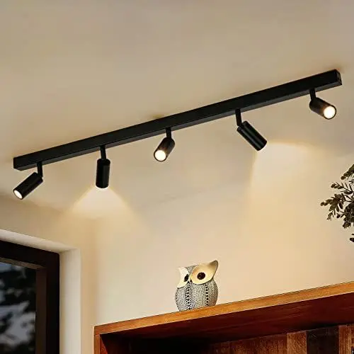 Produktbild: Eofiti LED Deckenstrahler 5 Flammig Modern Deckenlampe Strahler Schwarz Schwenkbar Inkl. 5x 3W G9 360LM Spots Deckenleuchte 3000K Warmweiß Deckenspot Küchenlampe für Balken Garderobe Küche