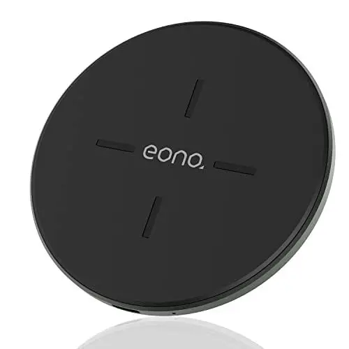 Produktbild: Eono C1-kabelloses-Ladegerät-Qi 15W Handy-Induktionsladegeräte-Wireless Charger-schnelles kabelloses LadePad für iPhone 13/12 Mini/12 Pro-Schwarz(Kein Netzteil)