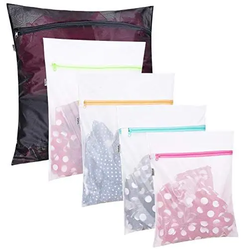 Produktbild: Eono Mesh Wäschesäcke für Waschmaschine Wäschenetz Wäschetasche Wäschebeutel Laundry Bag für Empfindliches, Bluse, Schuhe, BH, Unterwäsche, Babykleidung, Wash Bag - 5-Set