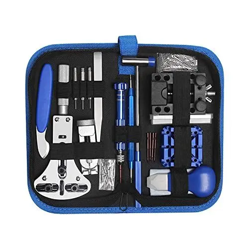 Produktbild: Eono Uhrmacherwerkzeug Set, 185 TLG Uhr Reparatur Uhrmacherwerkzeug Uhr Werkzeug Tasche Watch Tools in Nylontasche für Die Meisten Uhrens
