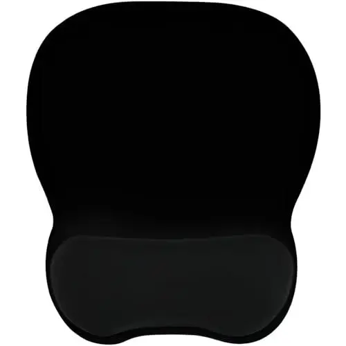 Produktbild: EooCoo Ergonomisches Mauspad mit Handauflage, 4 mm Memory Foam Mousepad, Gaming Mausmatte mit Handgelenkpolster, Komfort, Verschleißfest, Wasserdicht, für Alle Maus Laptop, PC, Offfice, Heim, Schwarz