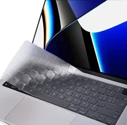 Produktbild: EooCoo Tastaturschutz Kompatibel für 2025 2024 2022 MacBook Air 13,6 Zoll M4 M3 M2, 2025 2024 2023 Air 15 M4 M3 M2, 2024 2023 2021 MacBook Pro 14/16 Zoll Pro/Max M4 M3 M2 M1, EU-Layout, TPU Klar