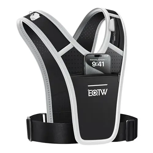 Produktbild: EOTW Laufweste Herren Damen Reflektierend Running Vest, Laufweste Smartphone Joggen, Verstellbare Taille Wasserfester Handytasche Brusttasche Handyhalterung für Alle Handy der Größe 6,8