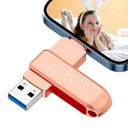 Produktbild: EOZNOE 256GB USB Stick für iPhone Flash Laufwerk Kompatibel mit OTG Android/Pad/Mac/PC, Keine App Erfordert für iPhone Speicherstick zum Halten von Fotos und Videos.