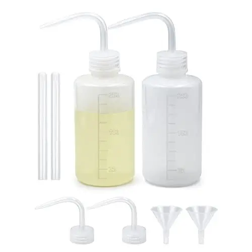 Produktbild: Episkey 2 Stück Spritzflasche 250ml, Kunststoff Squeeze Flasche Laborflasche Waschflasche aus LDPE Material, Quetschflasche für Laborreinigung Pflanzenbewässerung (Weiß, 250ml)