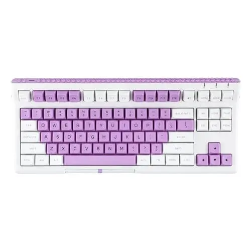 Produktbild: EPOMAKER Brick 87 Mechanische Tastatur mit stapelbarer Blockleiste und Knöpfen, Custom Tastatur, Bluetooth/Wireless/USB-C, Hot-Swap, RGB Beleuchtung, für Win/Mac/Spiel (Purple, GateronYellowPro)