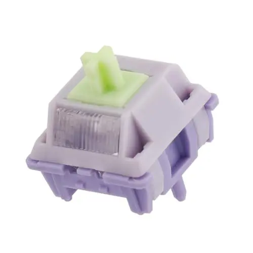 Produktbild: EPOMAKER Wisteria 39gf Mechanische Tastatur Schalter Set, 35 Stück Lineare Schalter, 5 Pin Factory Lubed Schalter mit POM PTFE Schaft, Light diffuser, Kompatibel mit MX Keycaps für Gaming Tastatur DIY