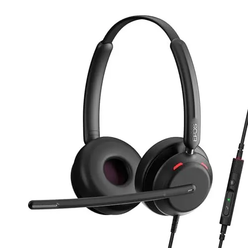 Produktbild: EPOS IMPACT 760 - Doppelseitiges USB C und USB A kabelgebundenes Büro Headset mit Noise Cancelling Mikrofon, In-Line-Steuerung, hochwertiger Klang, bequeme Passform, für Business und Home-Office