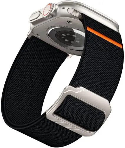 Produktbild: Epova Armband kompatibel mit Apple Watch Ultra/Ultra 2 Armband 49mm 45mm 44mm 42mm 46mm, 28mm Breites Verstellbares Nylon Sport Ersatzarmband für iWatch SE Series 10 9 8 7 6 5 4 3 2 1,Schwarz