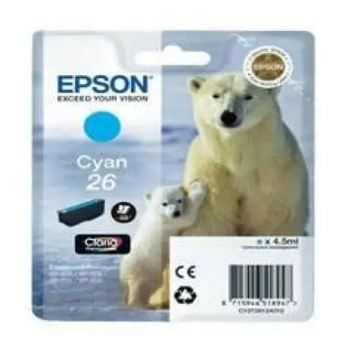 Produktbild: EPSON T2612 (26) Cyan CARTUCHO DE Tinta ORIGINAL C13T26124010