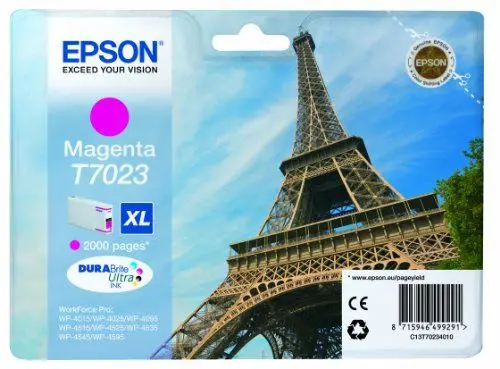 Produktbild: Epson 235E585 T7023 Tintenpatrone Eiffelturm XL, Singlepack magenta