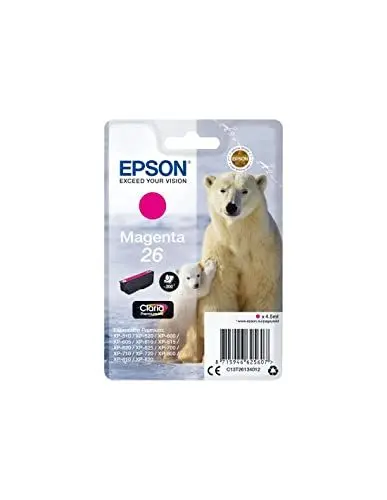 Produktbild: Epson 235M190 Original 26 Tinte Eisbär (XP-600, XP-700, XP-800, XP-510, XP-710, XP-615, XP-610, XP-810, XP-720, XP-820, XP-520, XP-620, XP-625), magenta