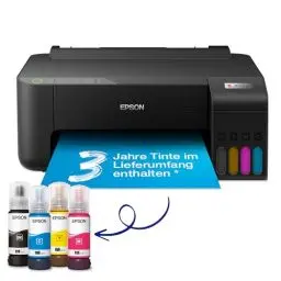 Produktbild: Epson EcoTank ET-1810 A4-Wi-Fi-Tintentankdrucker, mit einem im Lieferumfang enthaltenen Vorrat an Tinten von bis zu 3 Jahren