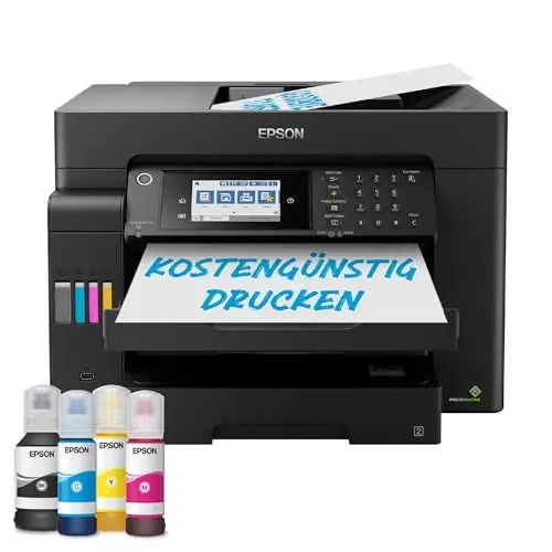 Produktbild: Epson EcoTank ET-M16600 4-in-1 Mono Tinten-Multifunktionsgerät (Kopie, Scan, Fax, A3, ADF, Full-Duplex, WiFi, Ethernet, Display, USB 2.0), großer Tintentank, hohe Reichweite, niedrige Seitenkosten