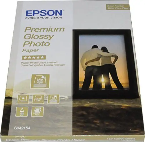 Produktbild: Epson Premium Glossy Photo Paper C13S042154 Fotopapier 13 x 18cm 255 g/m² 30 Blatt Hochglaenzend weiß