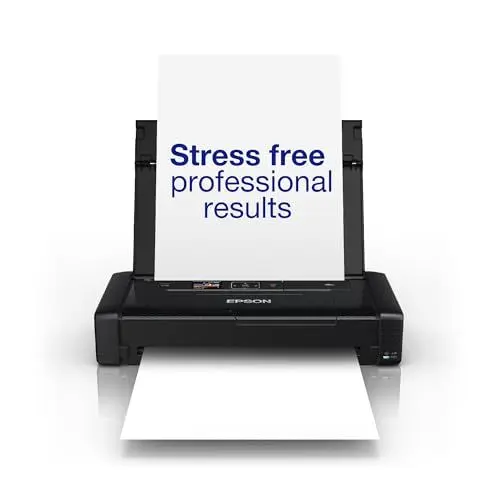 Produktbild: Epson WorkForce WF-110W tragbarer Tintenstrahldrucker (DIN A4, WiFi Direct, Drucker, mobiles Drucken, USB, integrierter Akku, nur 1,6 kg Gewicht) schwarz