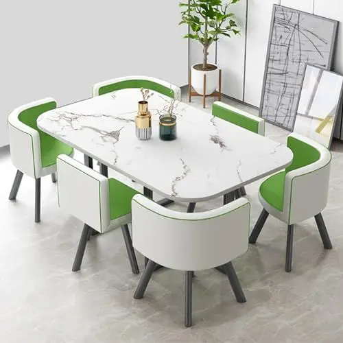 Produktbild: EPUZER Esstisch mit 6 Stühlen,Konferenztisch küchentisch Couchtisch Küchentisch Empfangtisch 90 * 150cm Besprechungstisch(Green)