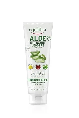 Produktbild: equilibra Körper, Aloe leichte Bein-Gel, kühles Gel auf Basis von Aloe Vera und Aloe 3+, Eiseffekt, fördert die Durchblutung der Beine mit Stress, lindert und Wohlbefinden, 125 ml