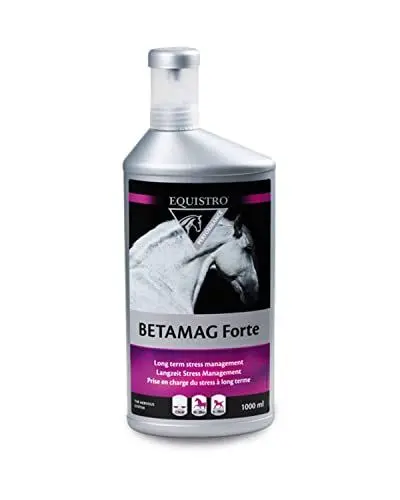 Produktbild: EQUISTRO® Betamag Forte | Ergänzungsfuttermittel für Pferde mit Magnesium und Zink | Zur Minderung von unerwünschtem Verhalten | Fördert Wohlbefinden & Ausgeglichenheit | Premium Qualität | 1L