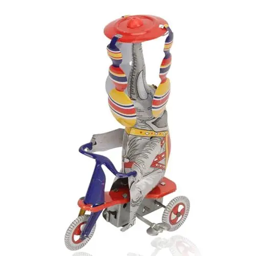 Produktbild: equlup Aufziehspielzeug, Retro-Eisen, handgefertigter Elefant auf Dreirad, Uhrwerk-Spielzeug, Elefant auf Dreirad, Blechspielzeug, Aufziehspielzeug für