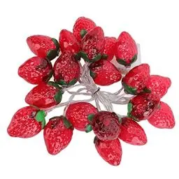 Produktbild: Erdbeer-Lichterkette, Erdbeer-Lampen-Lichterkette, 9,8 Fuß, 20 LEDs, Obst-Lichterkette, Batteriebetrieben, für Weihnachtsfeier, Dekoration, Innen-Lichterkette