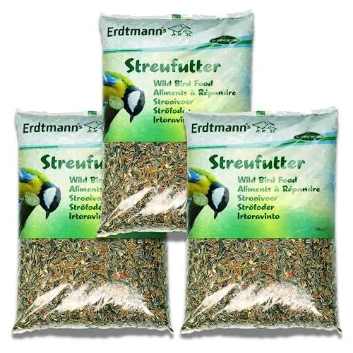 Produktbild: Erdtmanns - Streufutter für Wildvögel 3 x 5 kg, (15kg) I Vielseitige Zusammensetzung I Beliebt bei verschiedenen Vogelarten I Einfache Handhabung I Vielseitig einsetzbar I Nahrhaft und energiereich