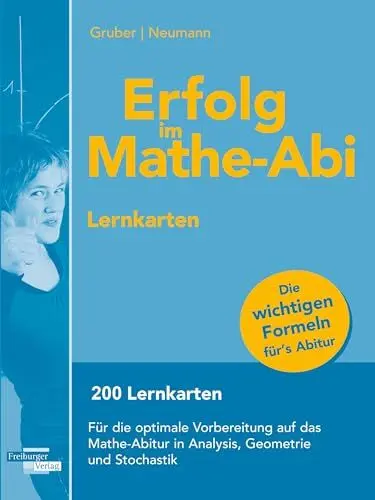 Produktbild: Erfolg im Mathe-Abi Lernkarten: 200 Lernkarten für die optimale Vorbereitung auf das Mathe-Abitur in Analysis, Geometrie und Stochastik
