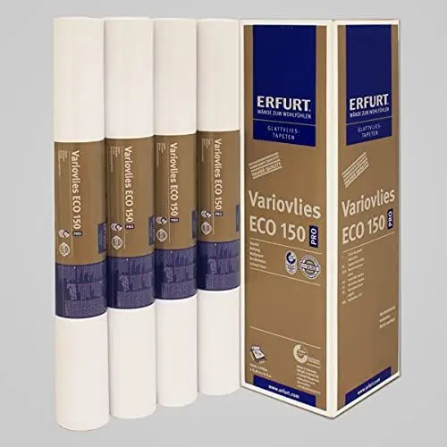 Produktbild: Erfurt Variovlies Eco 150 Ecovlies 75m² weiß Glattvlies Renoviervlies 4 Rollen
