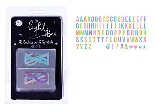 Produktbild: Cepewa Ergänzungsset Pastel Buchstaben - 85 Buchstaben und Symbole für LED Lightbox A4 & A5, Kunststoff, Mehrfarbig