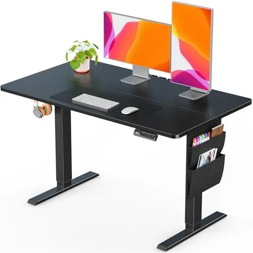 Produktbild: ErGear Höhenverstellbarer Schreibtisch 120x60cm, Elektrisch Mit Memory Funktion, Supports Up to 80KG, Aufbewahrungstasche für Computerarbeitsplätze