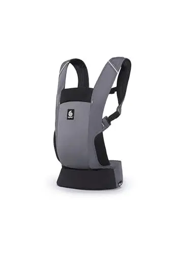 Produktbild: Ergobaby Away Babytrage, Reisetrage für Babys und Kleinkinder (5,4-15,9 kg), 2-Positionen Bauchtrage Rückentrage Baby Tragetasche, Graphite Grey