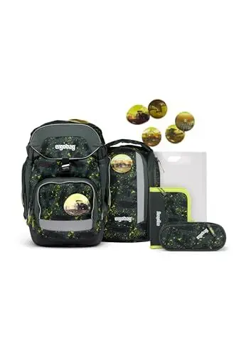 Produktbild: ergobag pack Set ergonomischer Schulrucksack, 6-teilig, MähdreschBär - Grau, Einheitsgröße