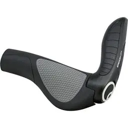 Produktbild: Ergon - GP4 Ergonomische Lock-on Fahrradgriffe mit Bar-End Unterstützung | Regulär kompatible | Für Touring und Trekking Bikes | Large | Schwarz/Grau