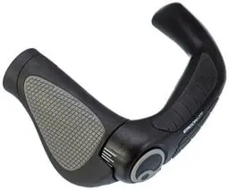 Produktbild: Ergon – GP5 Fahrradgriff | Ergonomisch mit extra-langem Bar-End | Trekking, Touring | Gripshift | Small | Schwarz/Grau
